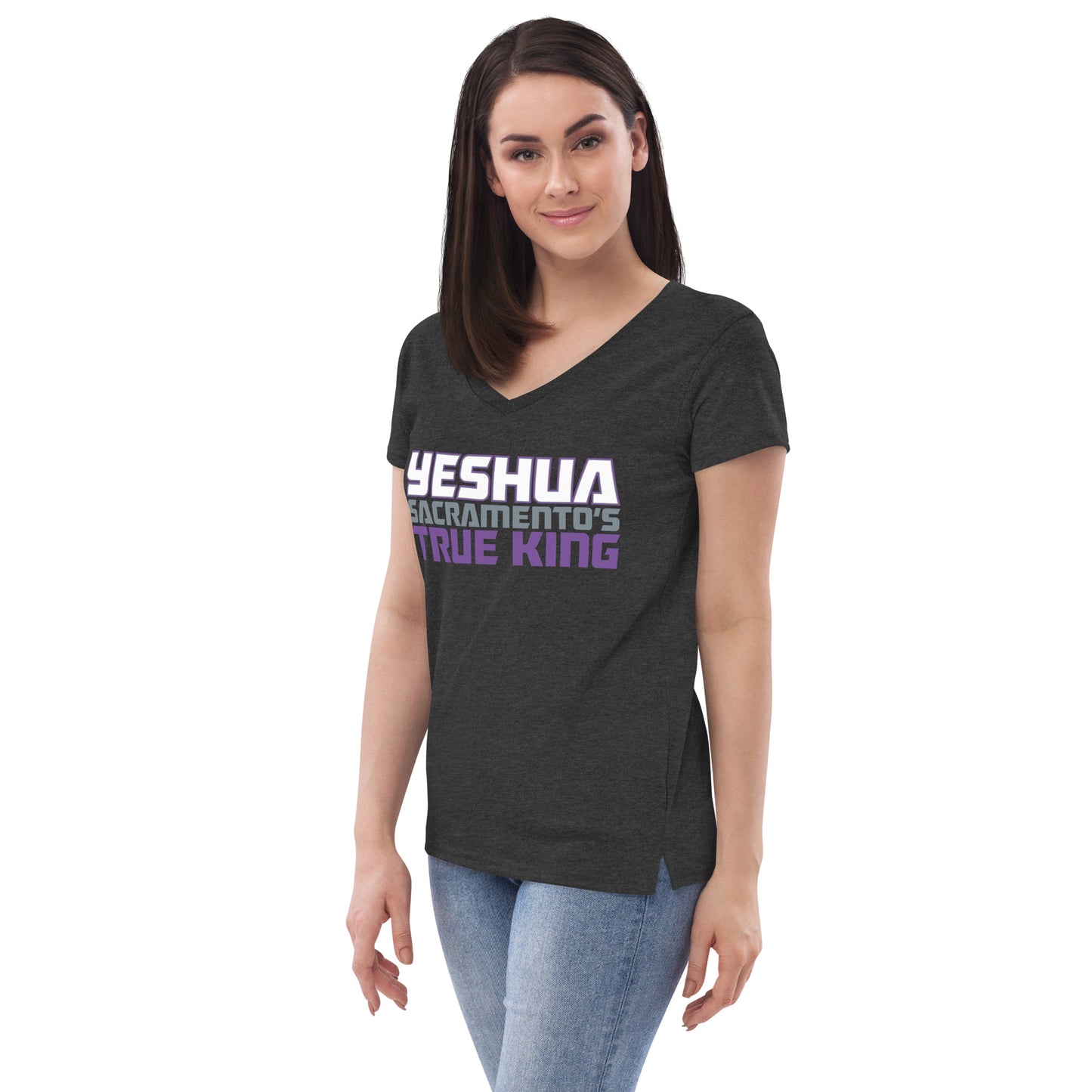 Yeshua Sacramento's True King - Women's V-neck t-shirt